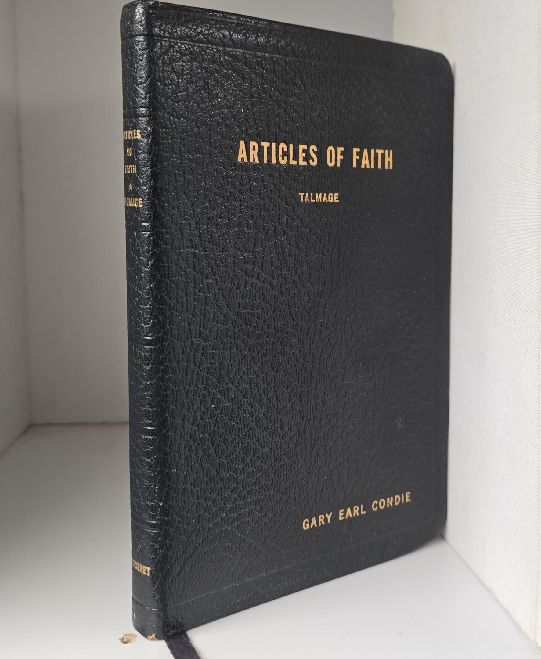 1961 — Articles of Faith — James E. Talmage — Black Bendable Leather Binding
