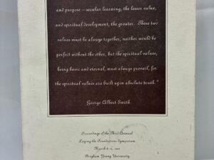 Proceedings for the Third Annual Laying the Foundations Symposium – Brigham Young University – Paperback – 1994