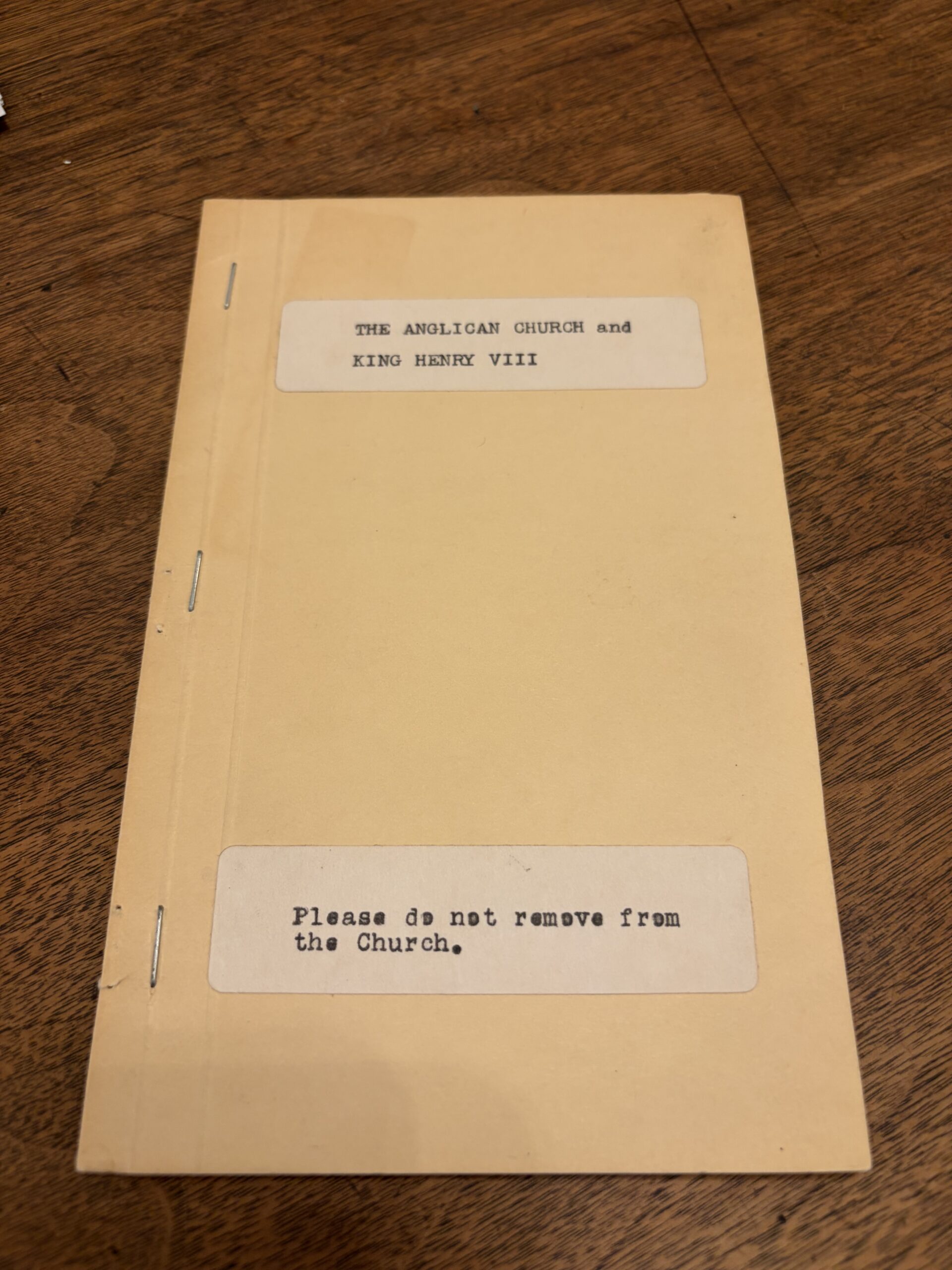 The Anglican Church and King Henry VIII by Rev. S. C. Hughson, O. H. C. – 1945