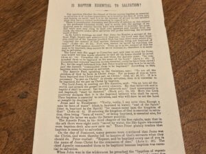 Is Baptism Essential To Salvation? – Single Paged Flyer