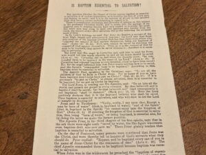 Is Baptism Essential To Salvation? – Single Paged Flyer