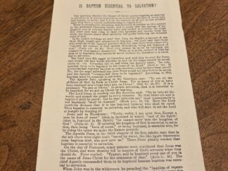 Is Baptism Essential To Salvation? – Single Paged Flyer