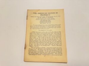 1930- The American Nation in Prophecy- July 20,1930- James E. Talmage