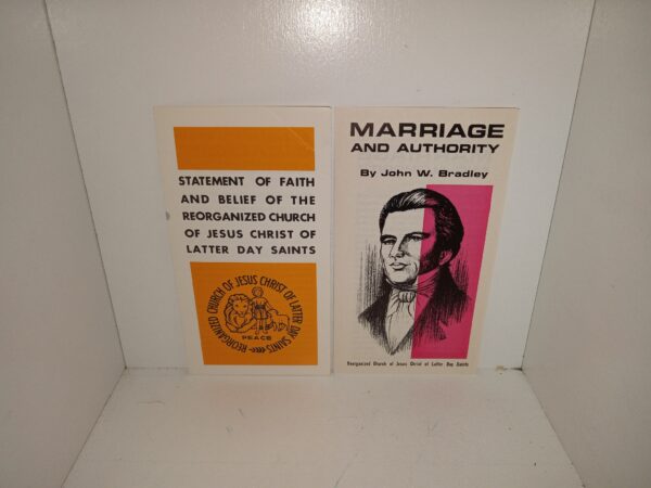 2 RLDS Pamphlets: Statement of Faith and Belief of the Reorganized Church of Jesus Christ of Latter Day Saints / Marriage and Authority (See Details)