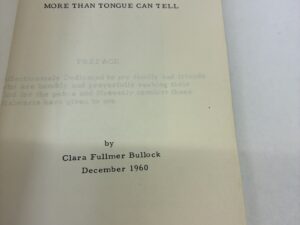 More Than Tongue Can Tell – Clara Fullmer Bullock – Staple Bound – 1960 – V801