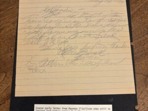 Rare letter by Actress Maureen O’Sullivan writen in Ireland before she went to Hollywood