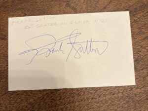 Frank Sutton Signature on a Card – He played Sergeant Carter on the TV Show Gomer Pyle