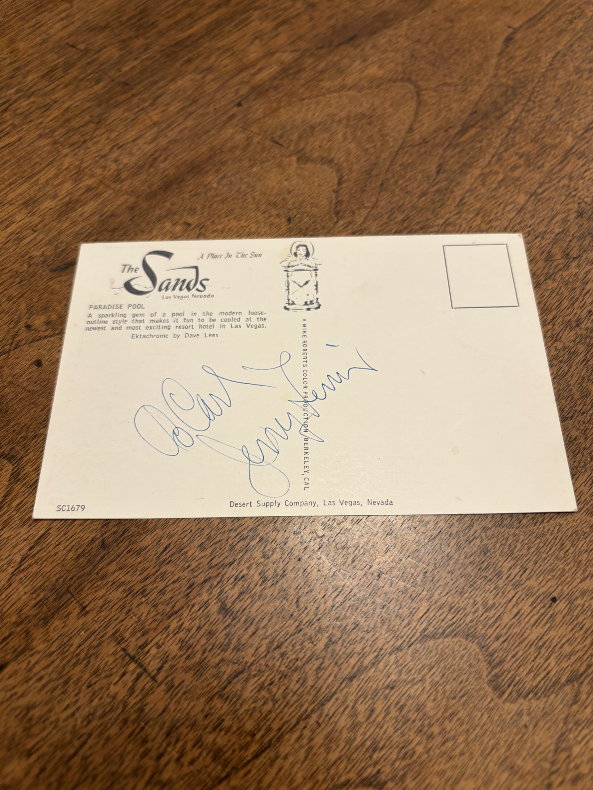 Post Card Signed by Actor Jerry Lewis