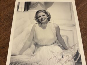 Inscribed and Signed Photo by Actress Jean Harlow