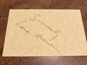 Note Signed by Lena Horne