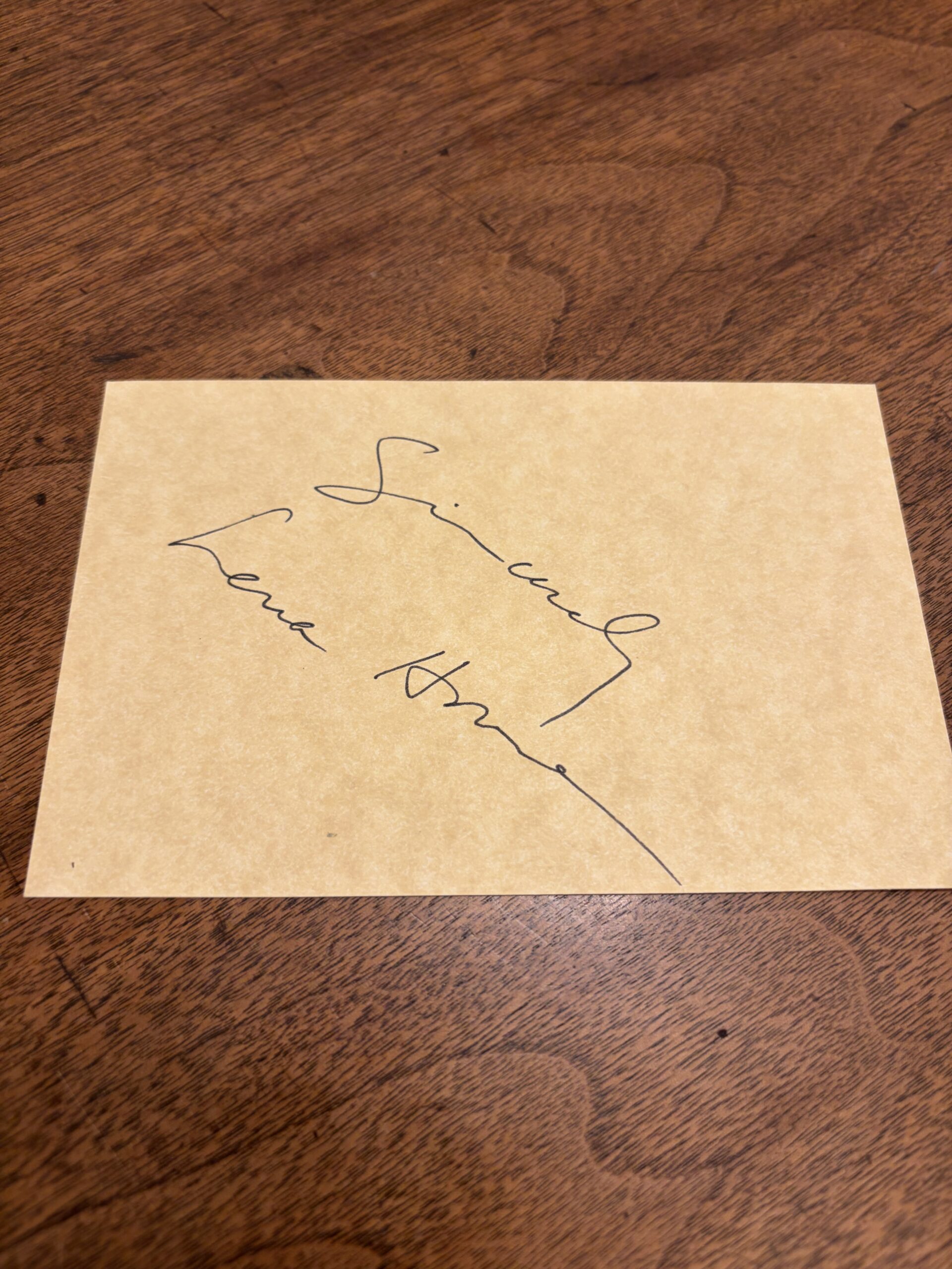 Note Signed by Lena Horne