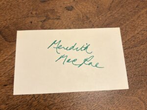 Card Signed by Actress Meredith Macrae