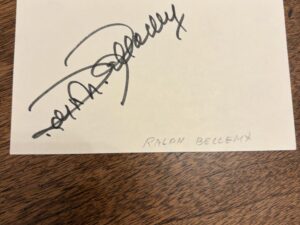 Card Signed by Actor Ralph Bellamy
