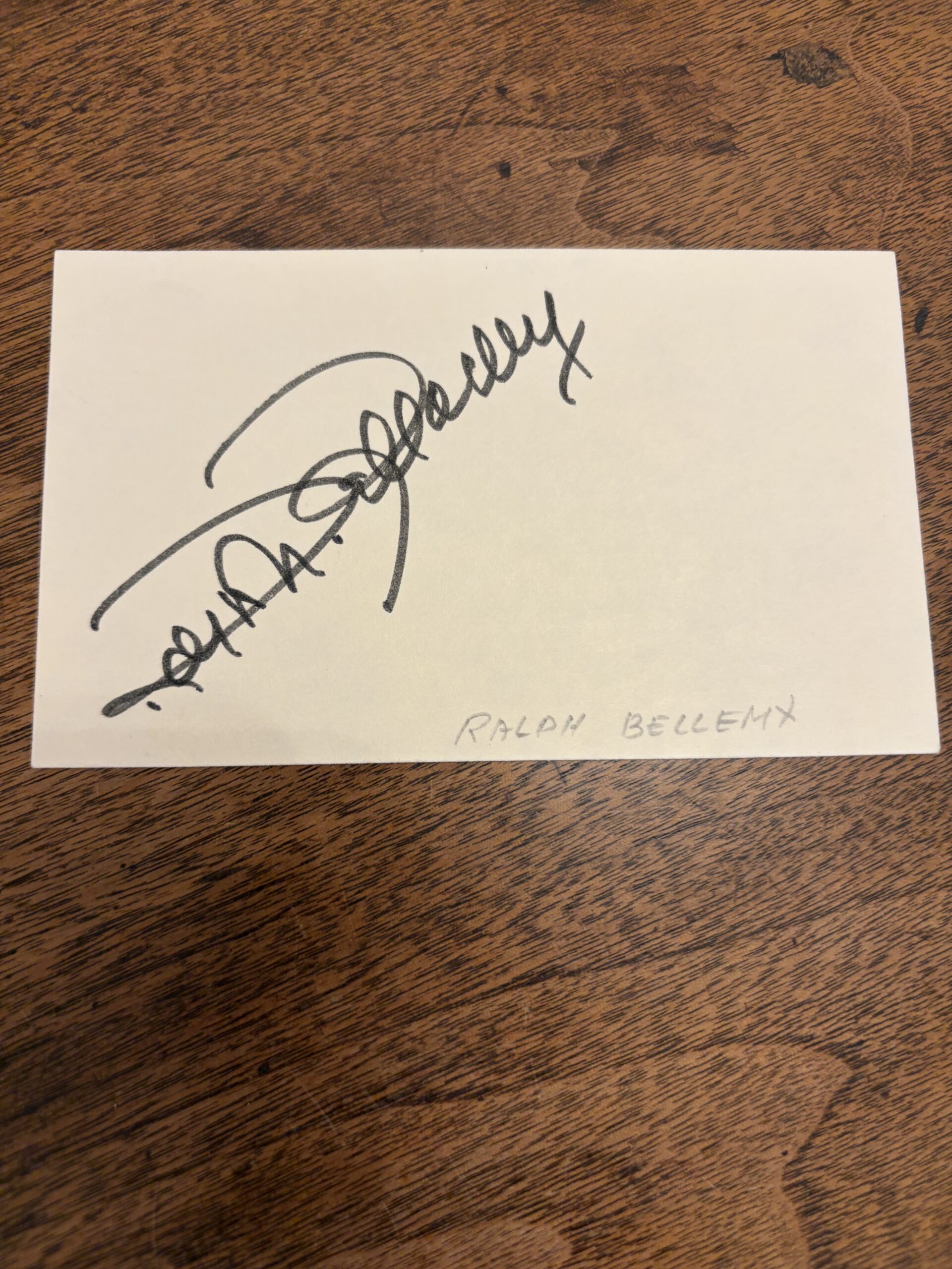 Card Signed by Actor Ralph Bellamy