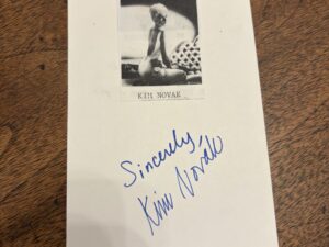 Card Signed by Actress Kim Novak