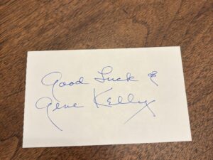 Card Signed by Actor Gene Kelly