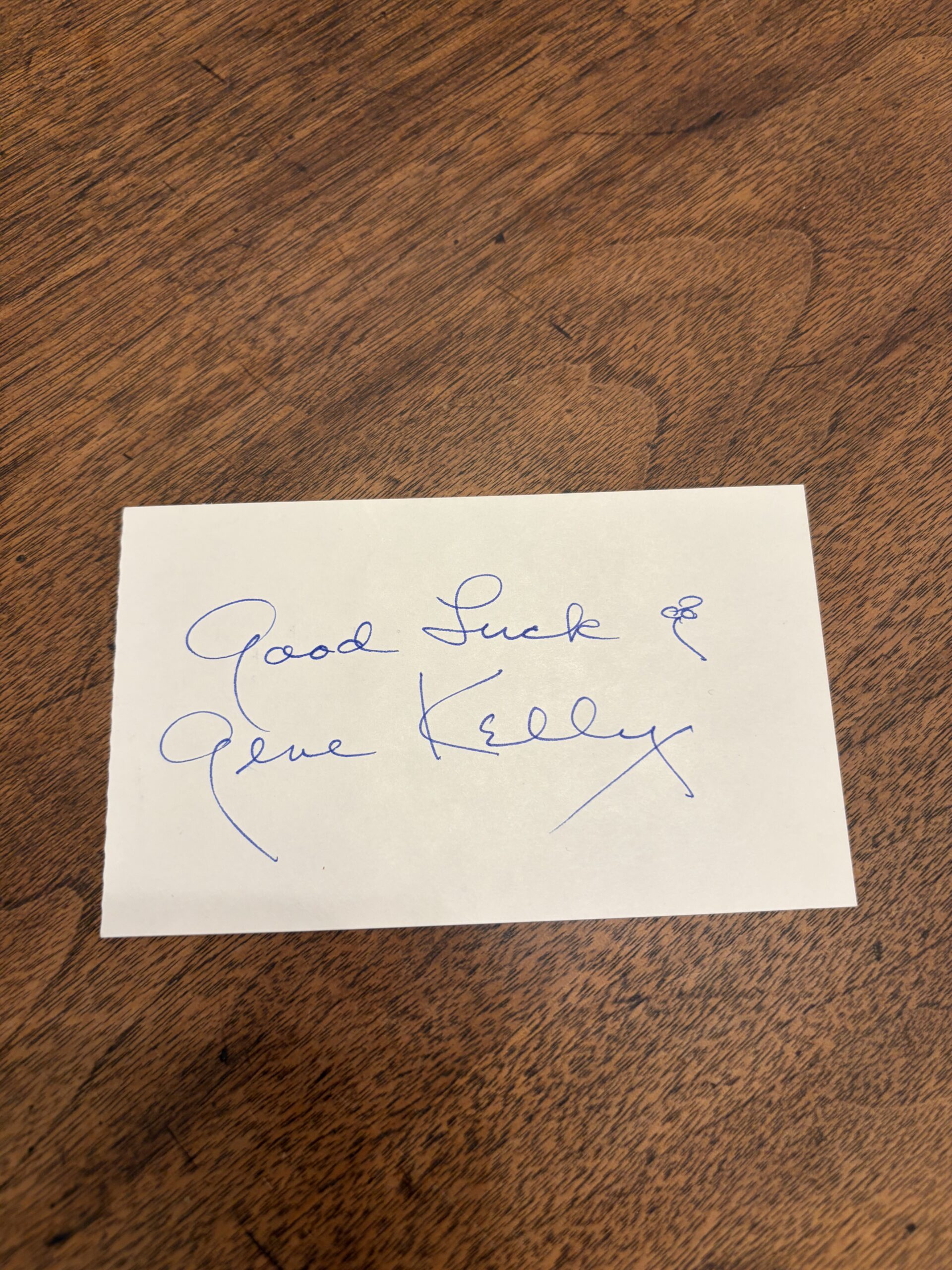 Card Signed by Actor Gene Kelly