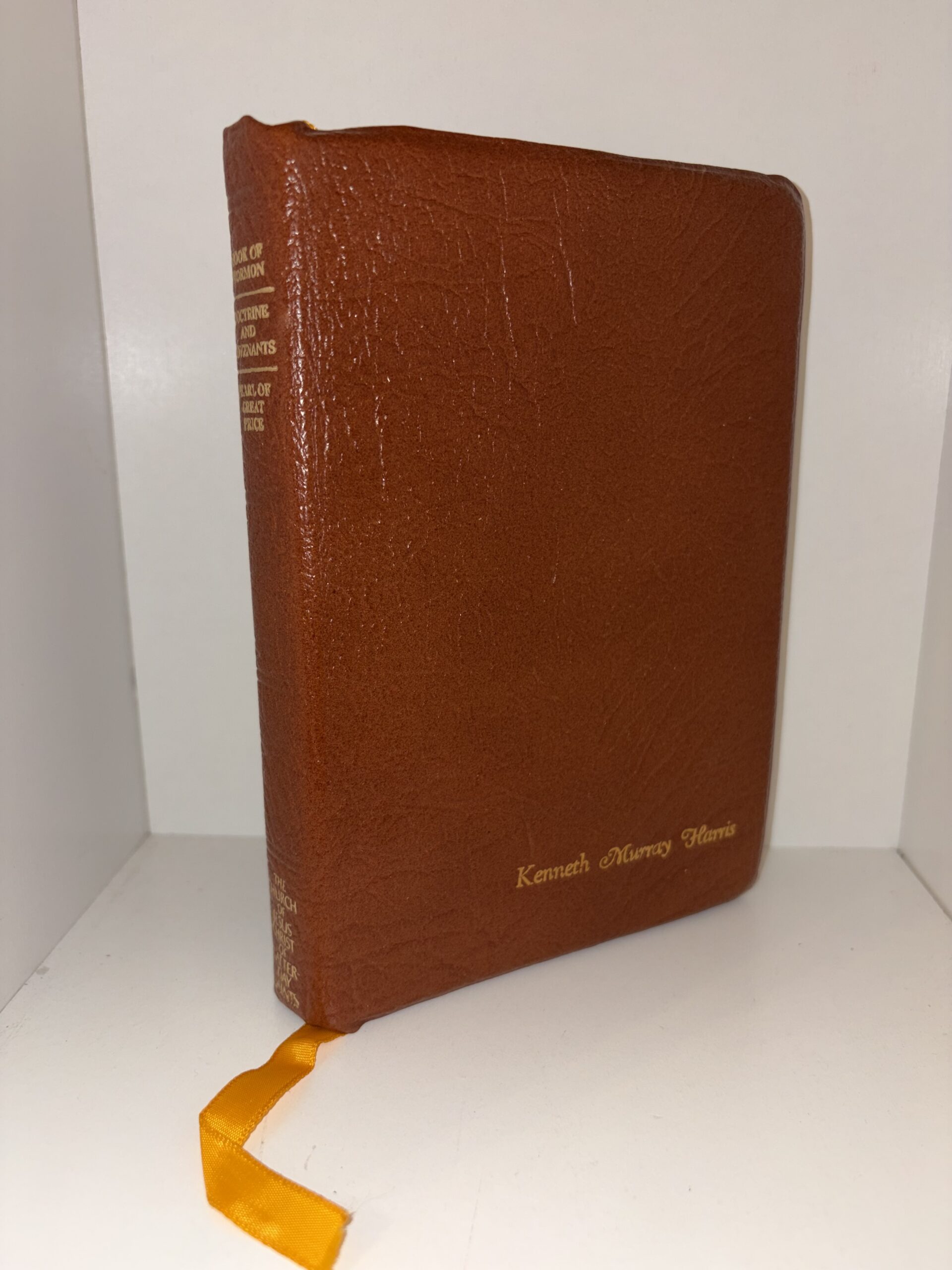 Leatherbound Triple Combination – Engraved name ‘Kenneth Murray Harris’ – 1981