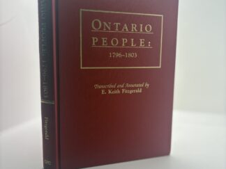 Ontario People 1796-1803 by E. Keith Fitzgerald