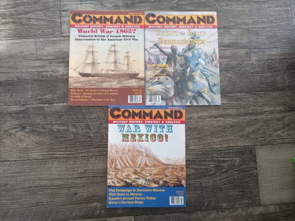 3 Issues of Command: Military History, Strategy & Analysis Magazine from 1996