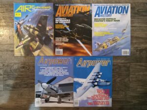 5 Magazines about Aviation: Air Enthusiast International / Aviation History / Airpower: A Sentry Magazine (See Details) /
