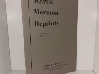 Martin Mormon Reprints Catalogue No. 2 – April, 1975