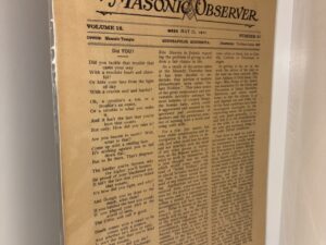 The Masonic Observer Volume 12. Number 20 – May 15, 1911