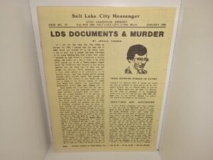 Salt Lake City Messenger: Utah Lighthouse Ministry: Issue No. 59, January 1986: LDS Documents & Murder (1986)