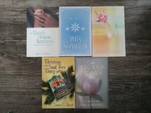 5 LDS Booklets: The Touch of Human Kindness: The Moral Influence of Women / The Gift / Quiet Moments / Christmas and the Good Turn Diary / The Precious Promise: A Message for Woman (See Details)