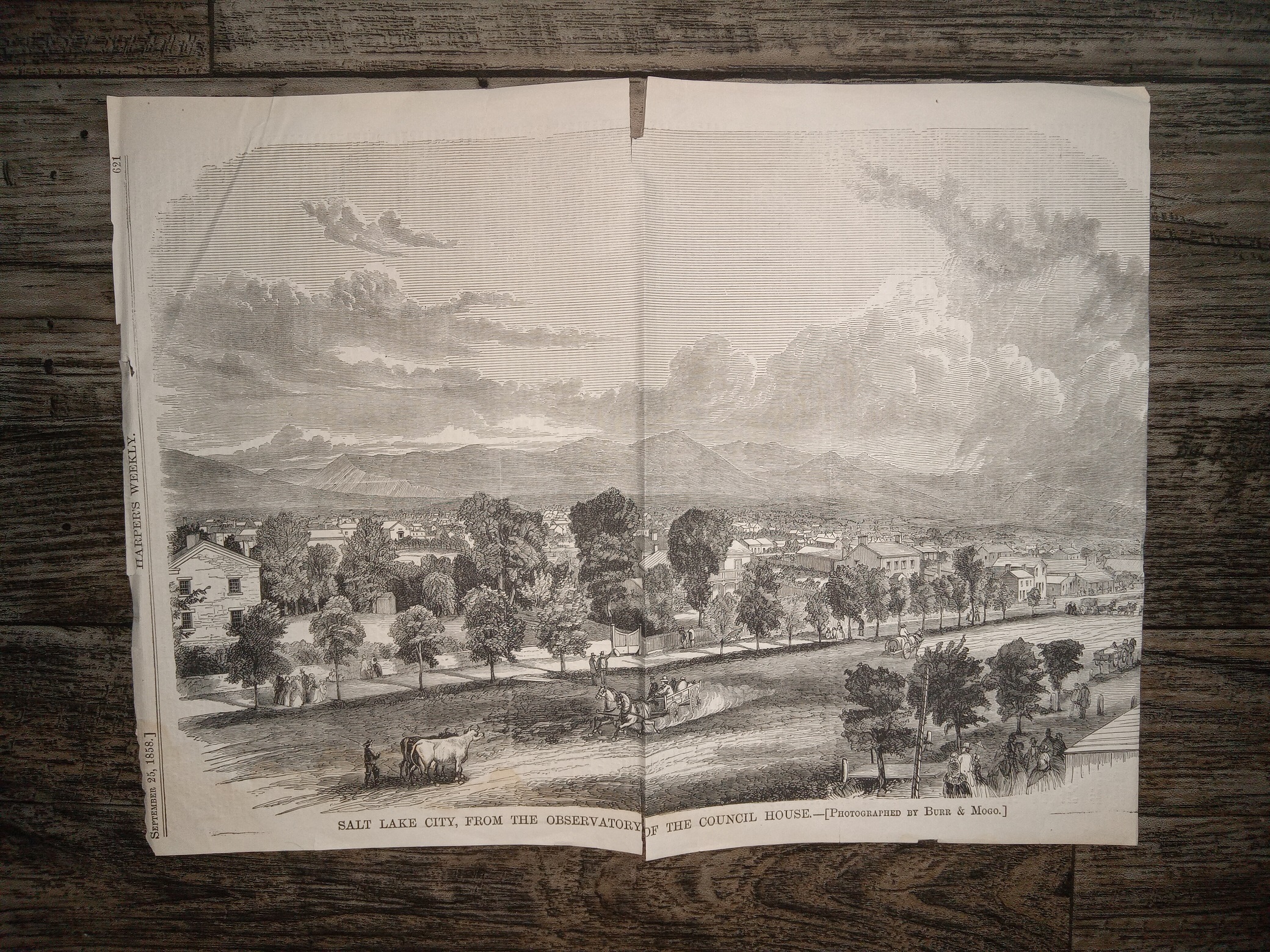 Clipped View of Salt Lake City from an 1858 Harper’s Weekly Magazine (1858)