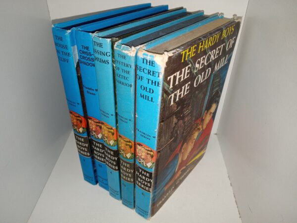 5 The Hardy Boys Novels: The House on the Cliff / The Secret of the Old Mill / The Missing Chums / The Criss-Cross Shadow / The Mystery of the Aztec Warrior