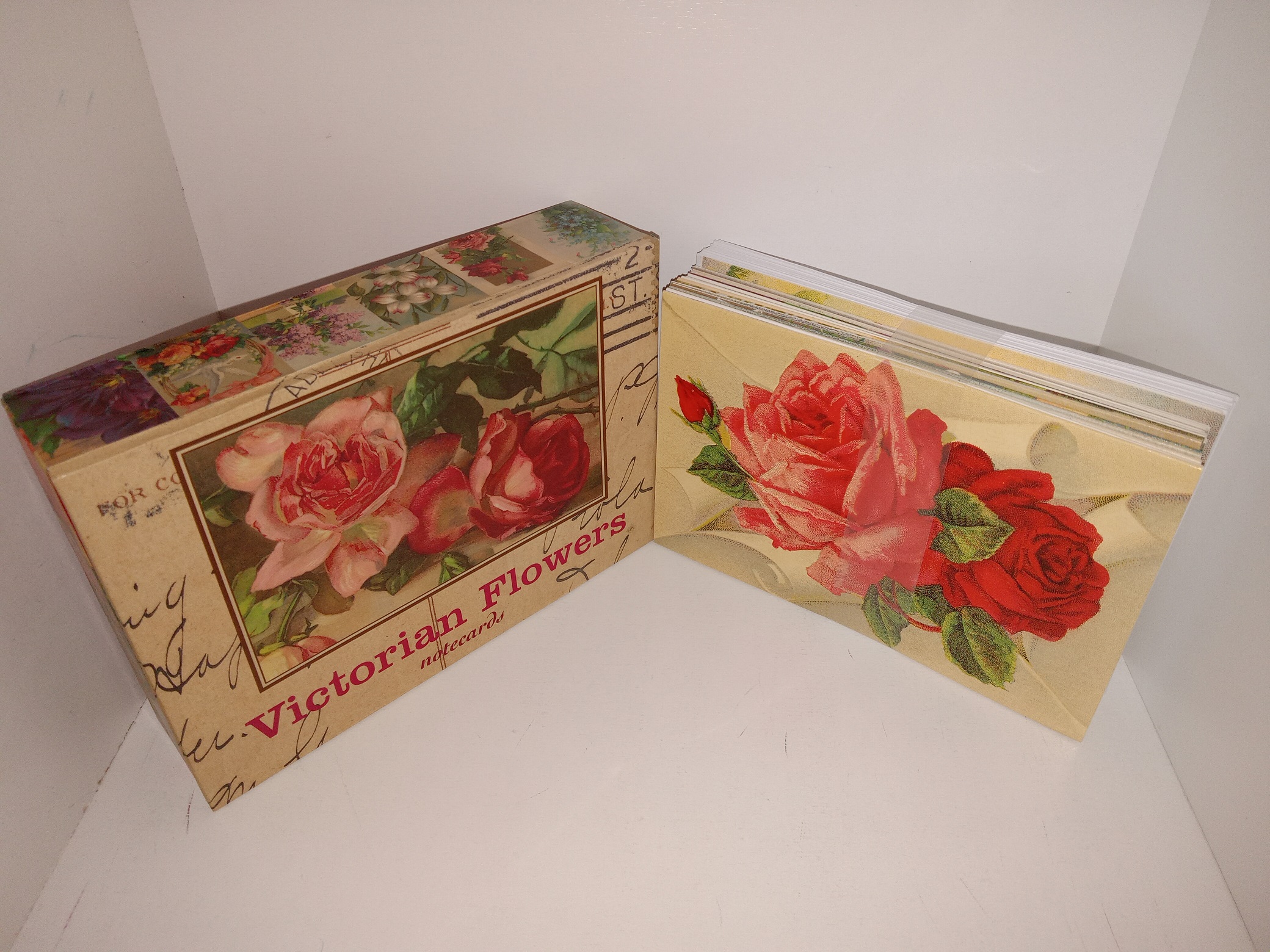 Victorian Flowers Notecards w/ Original Storage Box