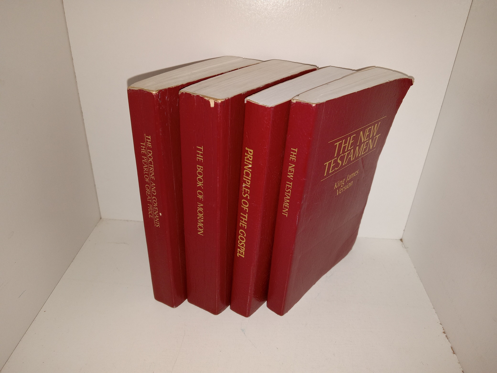 4 LDS, Pocket Edition Books: The Doctrine and Covenants/The Pearl of Great Price / The Book of Mormon / Principles of the Gospel / The New Testament: King James Version