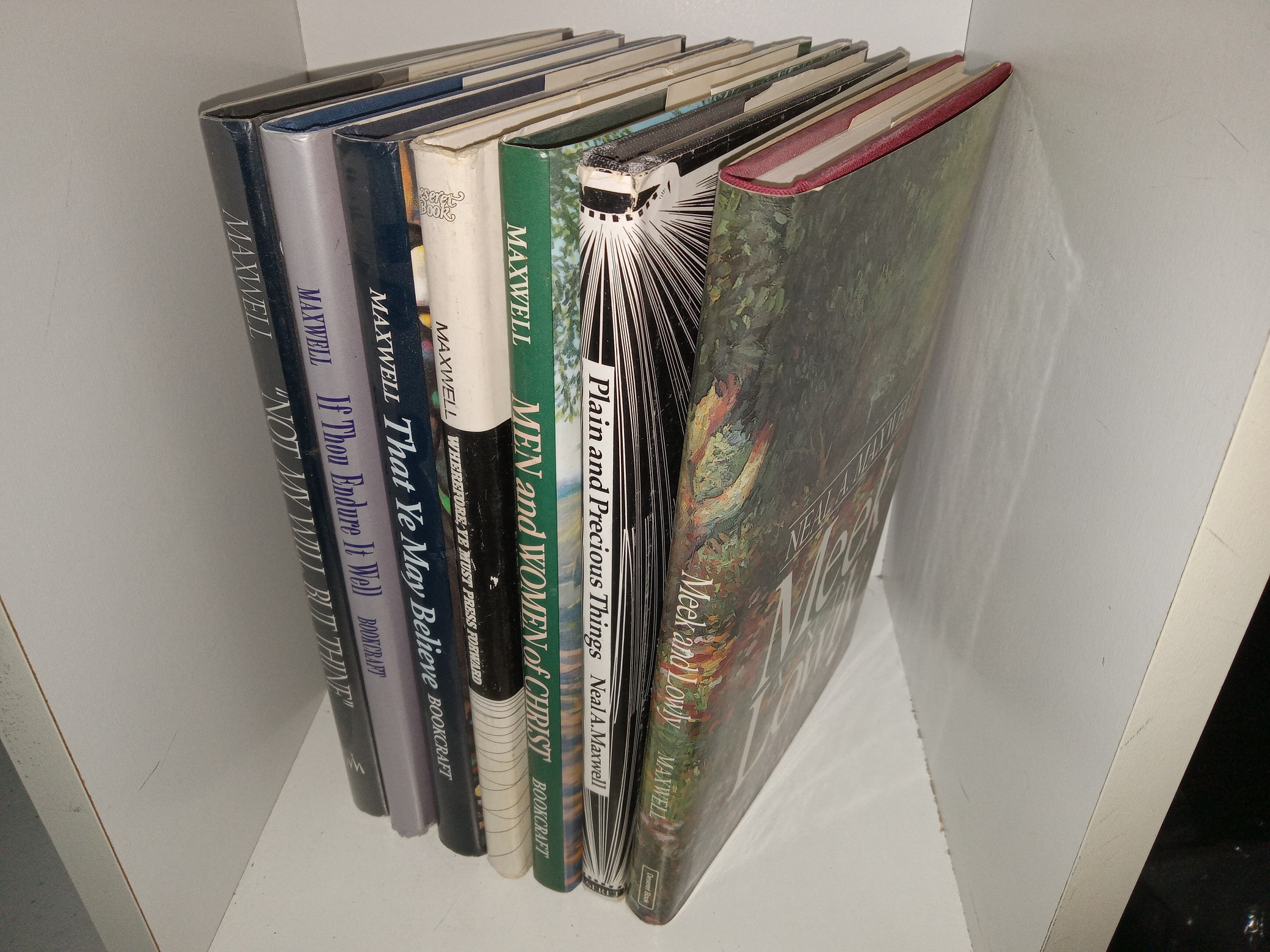 7 LDS Books by Neal A. Maxwell: “Not My Will, But Thine”: The Christlike Path of Submission to God’s Will / If Thou Endure It Well / That Ye May Believe / Wherefore Ye Must Press Forward / Men and Women of Christ / Plain and Precious Things / Meek and Lowly (See Details)