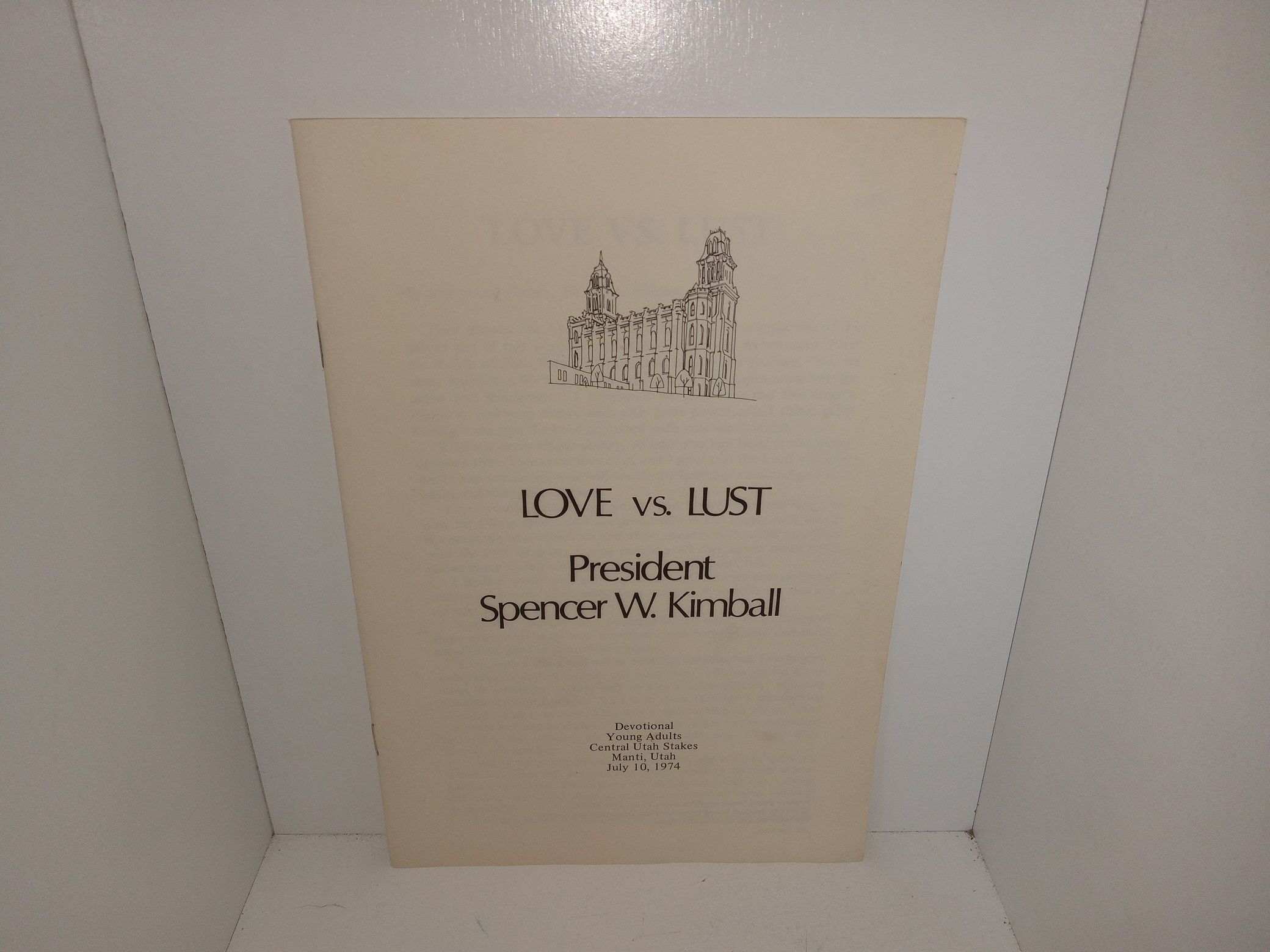 Love VS. Lust (Pamphlet) (1974) ~ by President Spencer W. Kimball