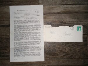 Patriarchal Blessing of Donald Burton Cox w/ Original envelope (1970) ~ Blessing Given by Willard H. Clarke