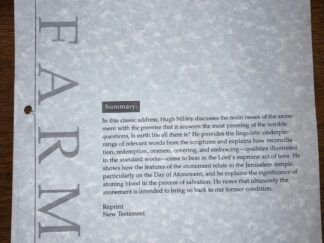 The Meaning of the Atonement Papercopy – Hugh W. Nibley