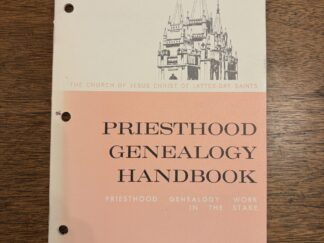 Priesthood Genealogy – Priesthood Correlation Program The Church of Jesus Christ of Latter-Day Saints – 1968