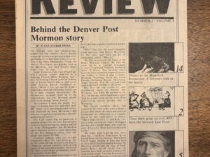 The Sunstone Review Number 1 Volume 3 Newspaper