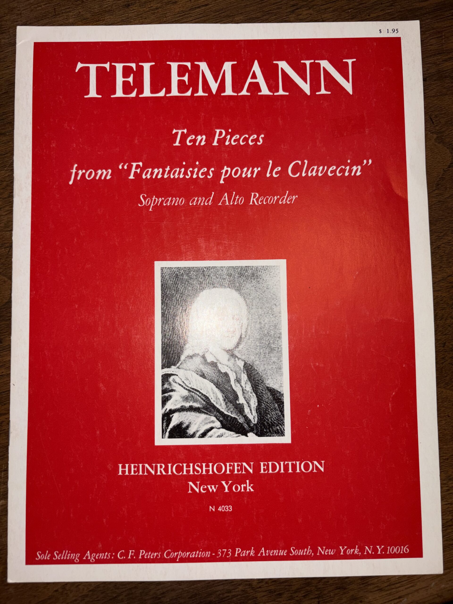 Telemann: Ten Pieces from “Frantaisies pour le Clavecin” Soprano and Alto Recorder – Heinrichshofen Edition