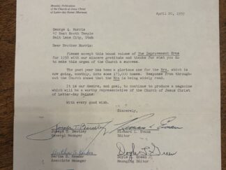 The Improvement Era Signed Letter – April 20, 1959