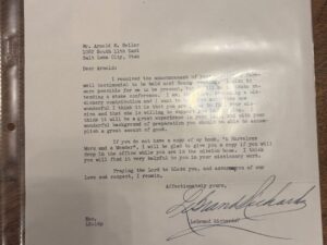 Letter Signed by LDS Apostle LeGrand Richards – October 29, 1953