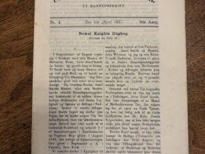 Ungdommens Raadgiver. Et Maanedsskrift Nr. 4. Sde Aarg. – Den 1ste April 1887