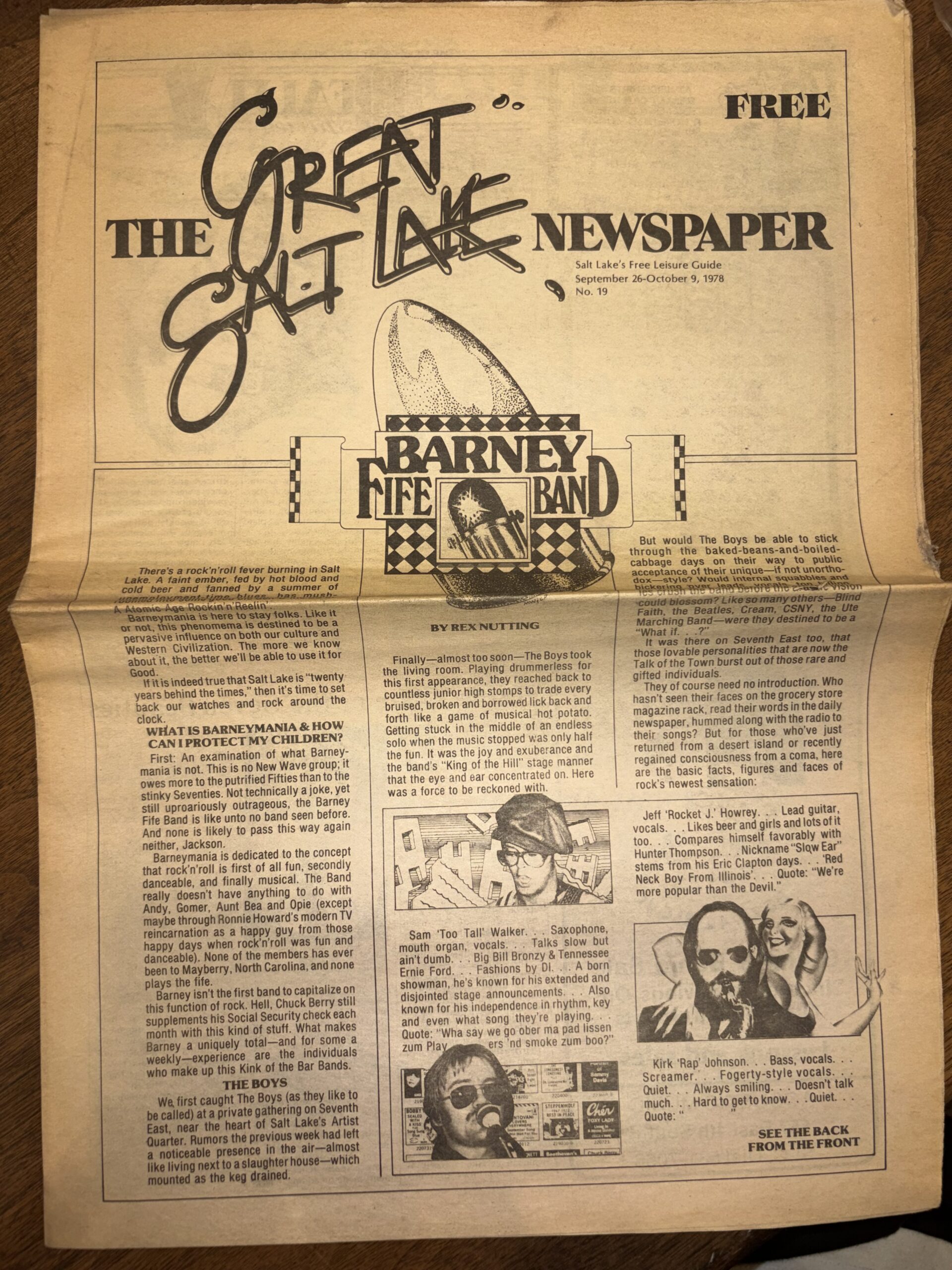 The Great Salt Lake Newspaper No. 19 – September 26 to October 9, 1978