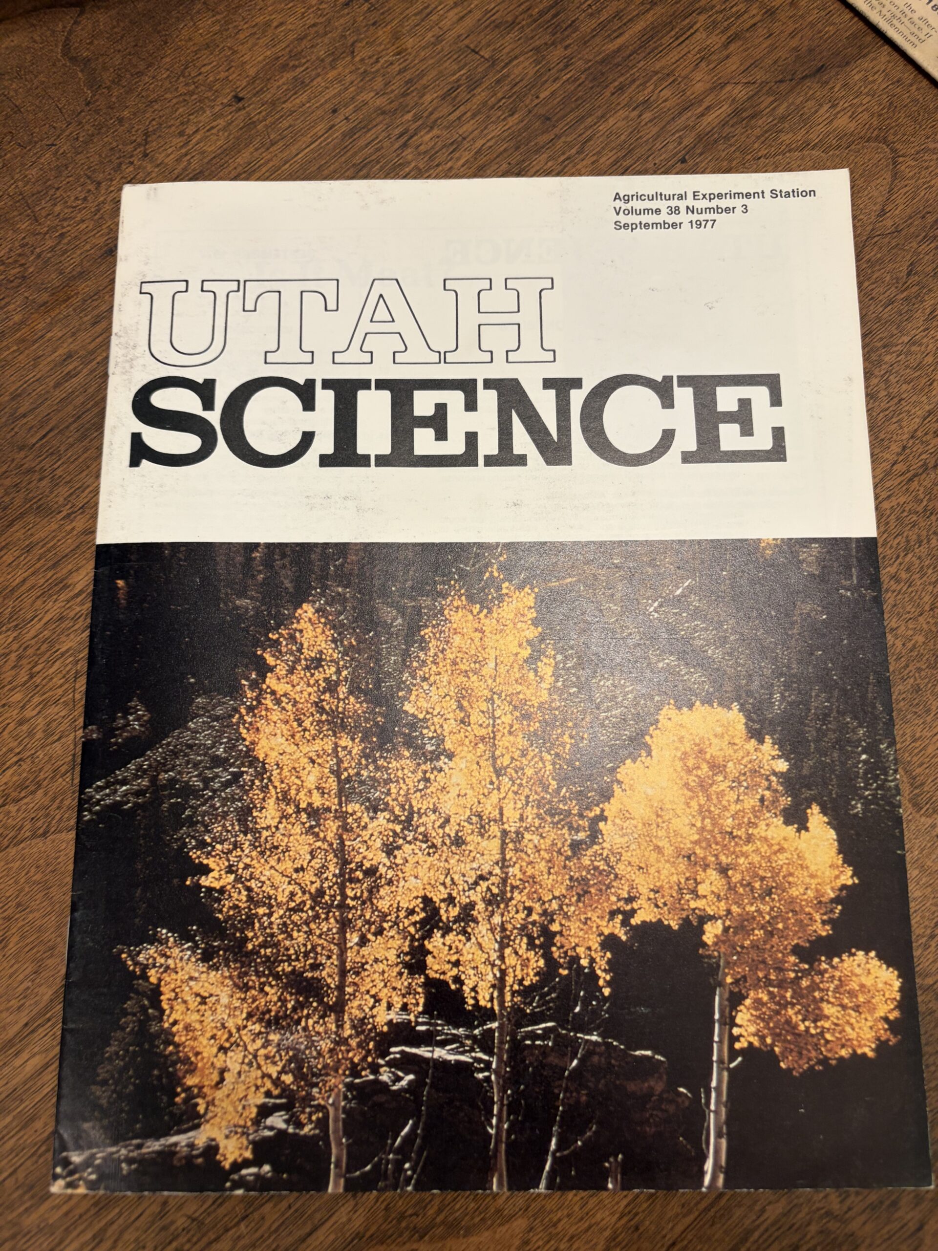 Utah Science Volume 38 Number 3 – September 1977