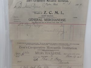 3 Antique ZCMI Receipts circa 1907, 1904, and 1896
