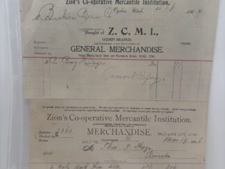 3 Antique ZCMI Receipts circa 1907, 1904, and 1896