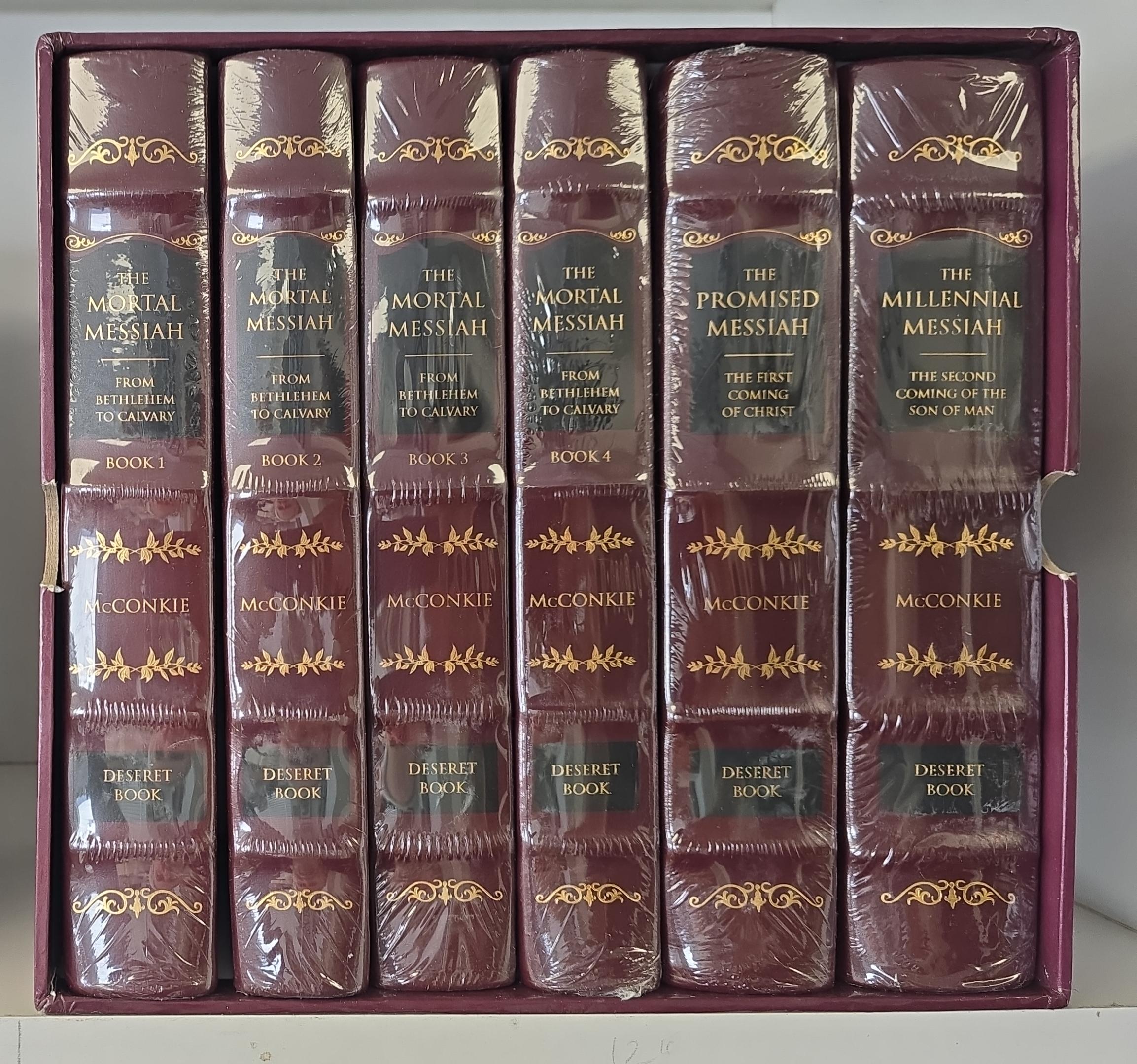 Leatherbound Set — Messiah Series — Bruce R. McConkie — In Slip Box & Still New in Plastic