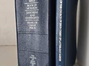 2008 — Quadruple Combination — Compact Size —Blue Vinyl Binding + A Free (almost matching) Hymns…..