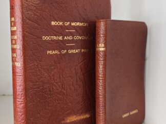 1973 -- Triple Combination -- Orange-ish Brown Leather Binding + Free (almost matching) LDS Hymns